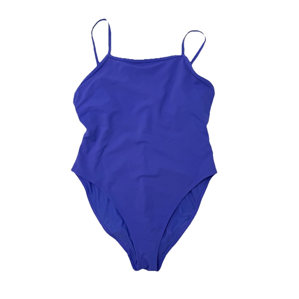 Wilo The Label Ribbed One Piece Swimming Bathing Suit‎ Size Large Purple Cheeky